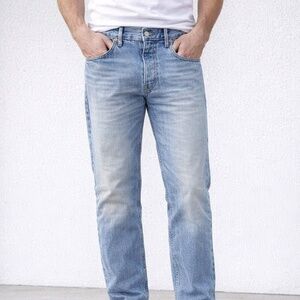 The Kooples Jeans Straight Loose blue denim button fly size 31 New